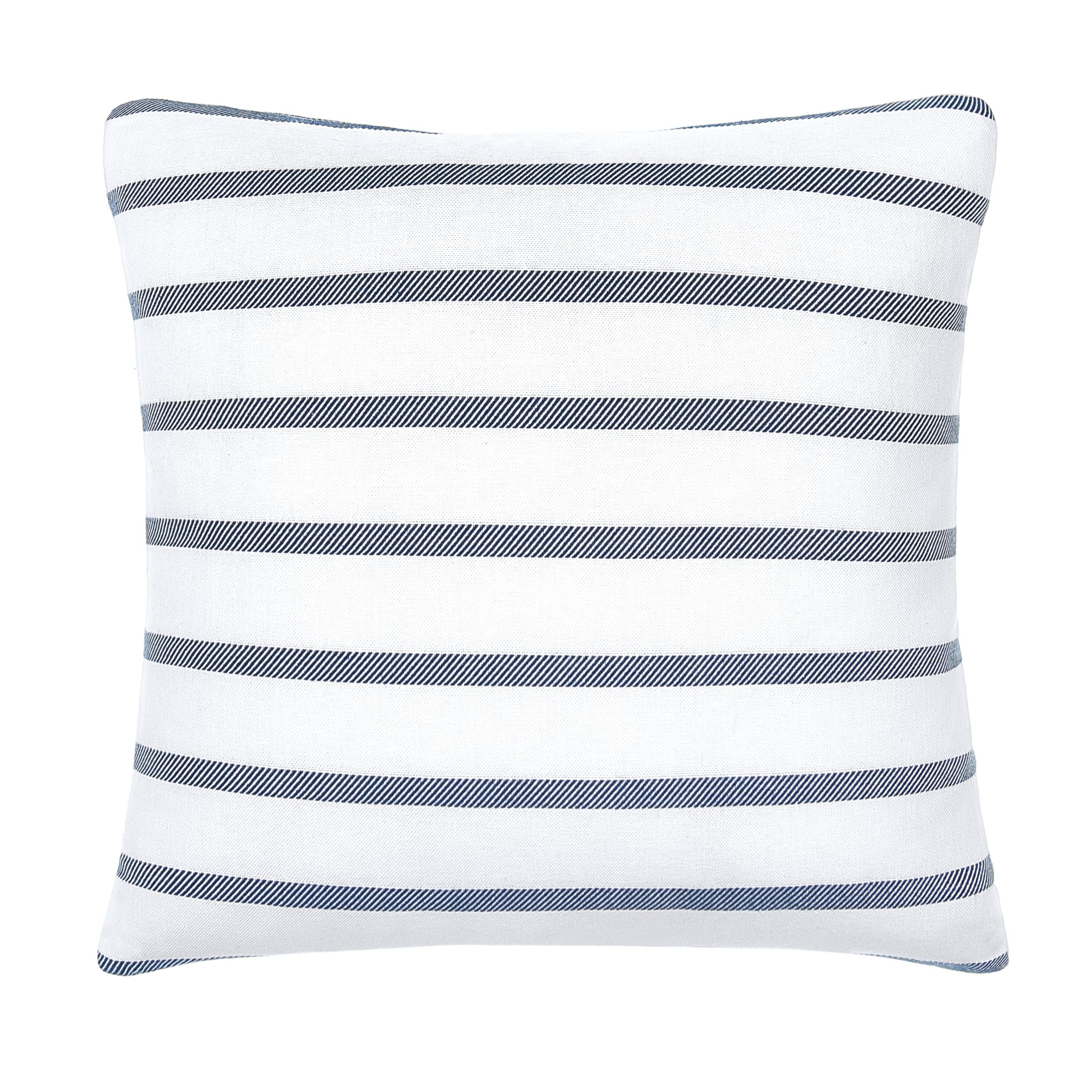 Gap Home Yarn Dyed Twill Stripe Decorative Square Throw Pillow White/Navy 18" x 18" | Walmart (US)