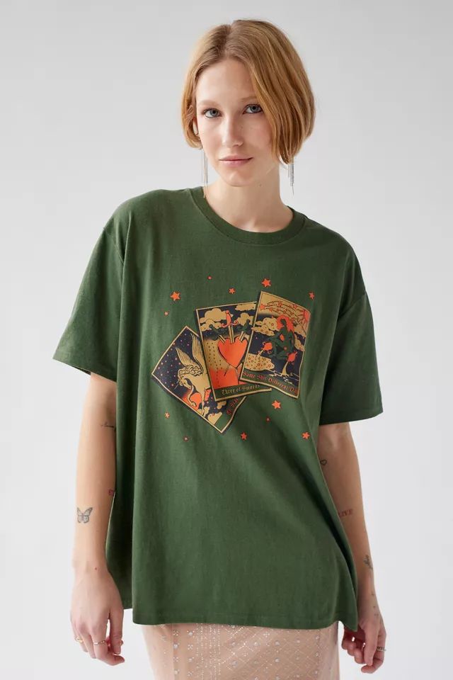 UO Celestial Tarot Card Oversized Tee | Urban Outfitters (US and RoW)