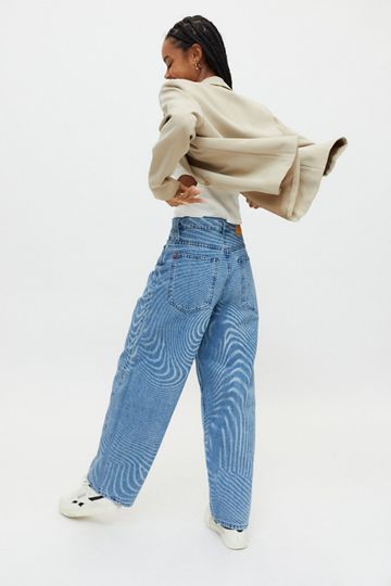 BDG Rih Extreme Baggy Jean - Indigo Sonic Wave Print | Urban Outfitters (US and RoW)