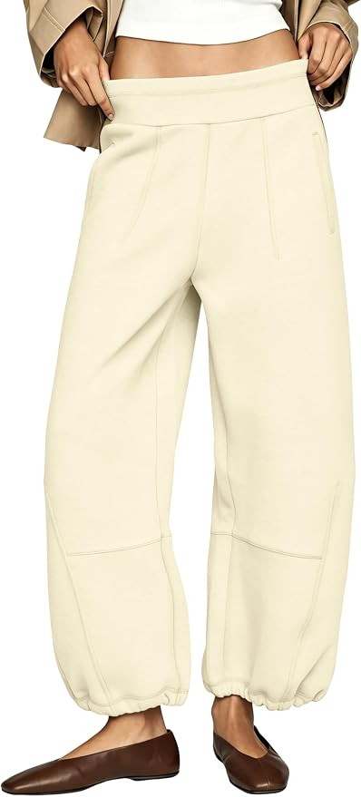 Women's Barrel Wide Leg Sweatpants Elastic Waist Pants | Amazon (US)