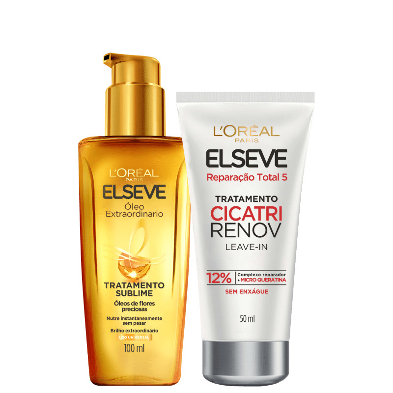 Kit Elseve L'Oréal Paris Reparação Total Óleo Extraordinário (2 Produtos) | Beleza Na Web (BR)