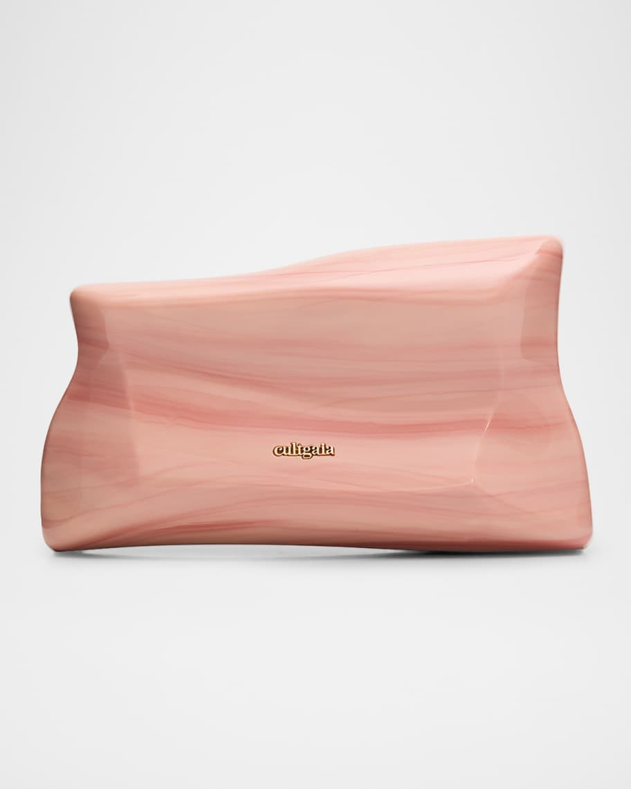 Cult Gaia Malaya Sculptural Marbled Acrylic Clutch Bag | Neiman Marcus
