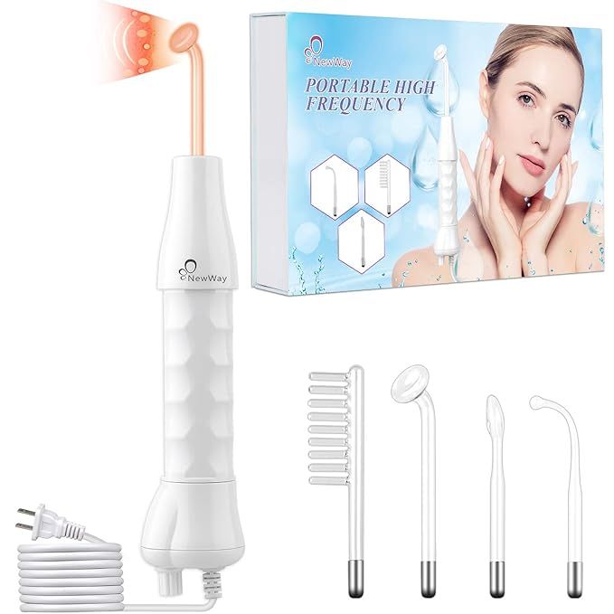 NewWay Portable High Frequency Facial Wand Machine with 4 Tube for Skin Tightening, Acne Treatmen... | Amazon (US)