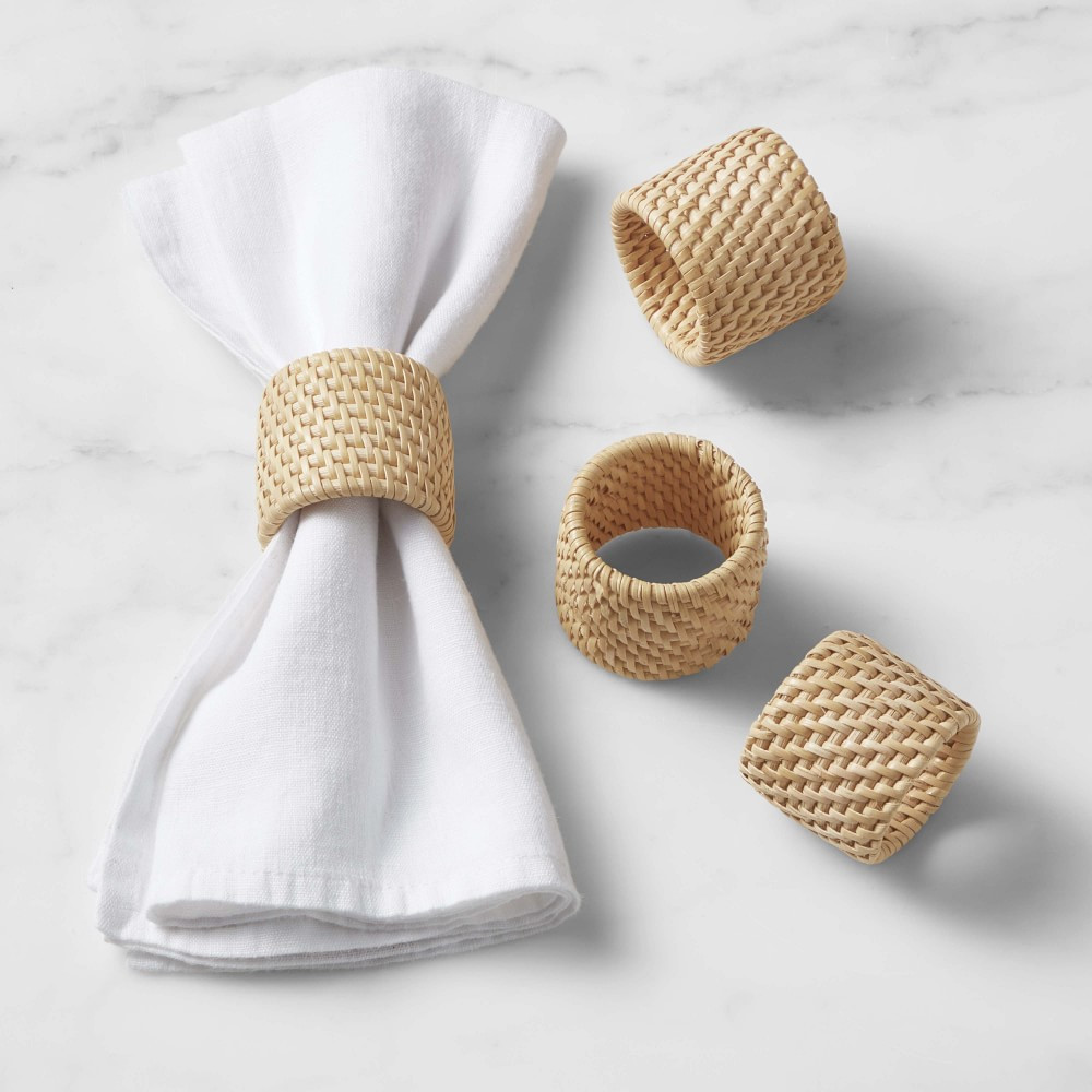 Light Woven Napkin Rings, Set of 4 | Williams-Sonoma