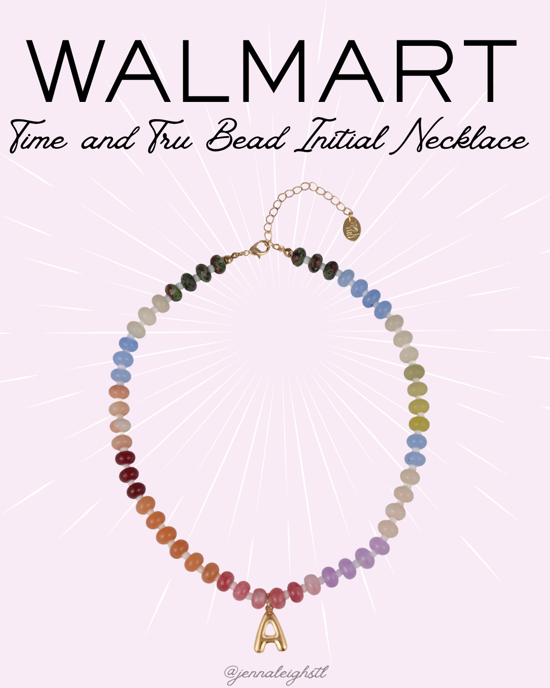 Walmart bestseller for a reason. The Time and Tru goldtone multicolored bead initial necklace is so cute and under $10, making it the perfect everyday accessory or gift. 

 #LTKgrwm #LTKMidsize