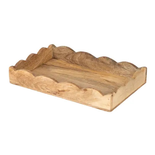 Storied Home Mango Wood Scalloped Tray, Natural at Nordstrom | Nordstrom