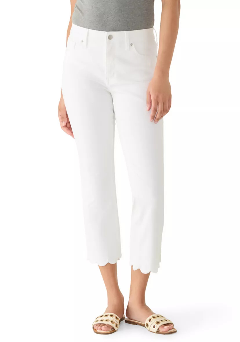 Women's Scalloped Cropped Kick Flare Pants | Belk