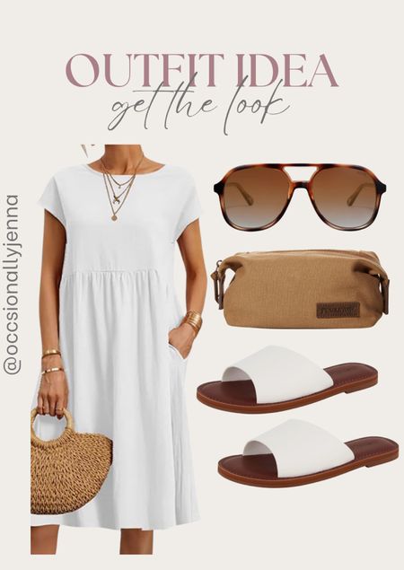 Outfit idea, get the look from Amazon! 

Dress, sunglasses, bag, shoes, sandal, vacation style, summer outfit 

#LTKStyleTip #LTKItBag #LTKShoeCrush
