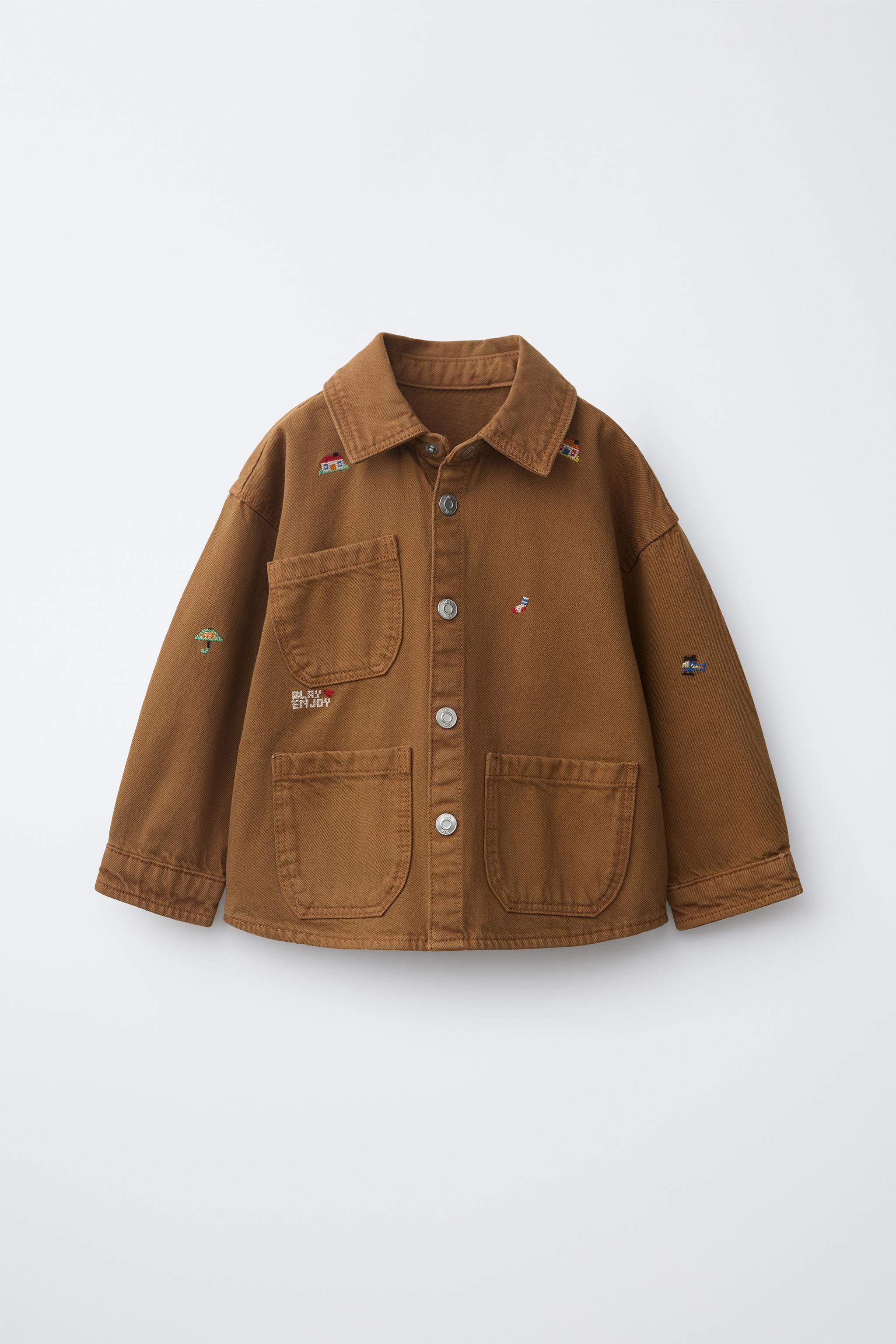 EMBROIDERED CANVAS OVERSHIRT | Zara US