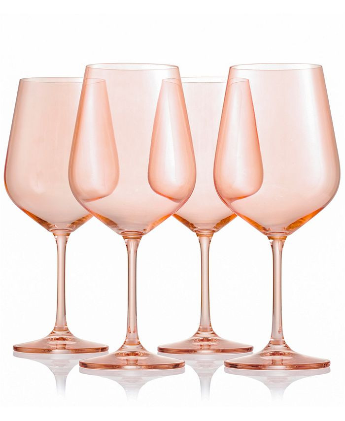 Sheer Coral Stemmed Wine Glasses, Set of 4 | Macys (US)