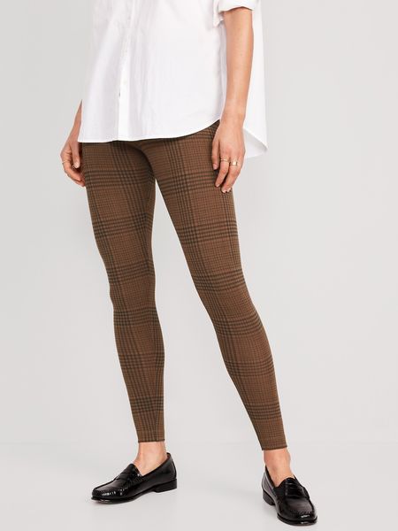 High-Waisted Plaid Ankle Leggings for Women | Old Navy (US)