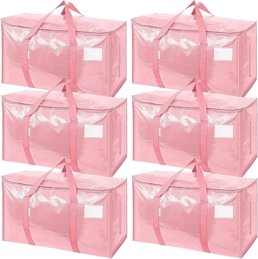 TICONN 6 Pack Extra Large Moving Bags Heavy Duty with Zippers & Carrying Handles, Durable Storage... | Amazon (US)
