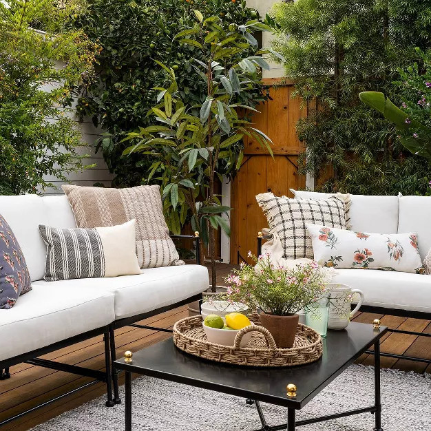 Midway Metal Patio Loveseat - Black - Threshold™ designed with Studio McGee | Target