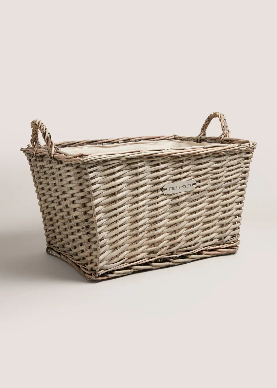 The Living CO Natural Split Willow Basket  (55cm x 38cm x 31cm) | Matalan (UK)