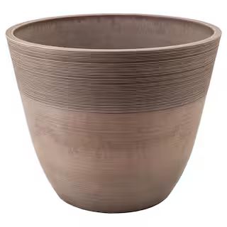 Arcadia Garden Products Etched 15.75 in. x 13 in. Taupe Composite PSW Pot FM40TP - The Home Depot | The Home Depot