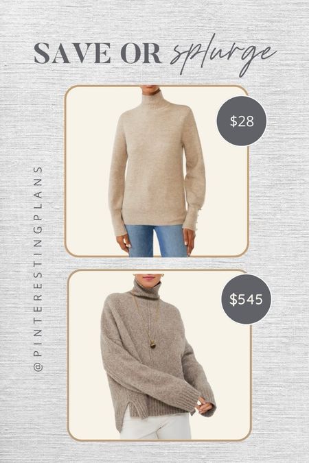 Save or splurge taupe sweater.  

#LTKfindsunder50 #LTKover40 #LTKstyletip