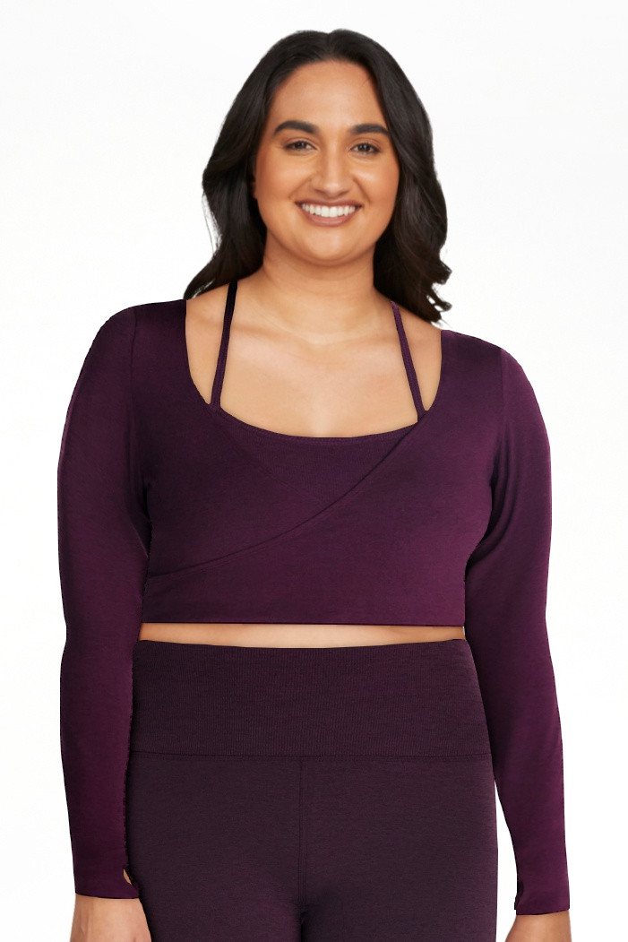 Athletic Works Women's ButterCore Wrap Top with Built In Bra, Sizes XS-XXXL | Walmart (US)