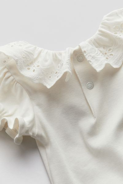 Cotton Bodysuit with Flounce Collar | H&M (US + CA)