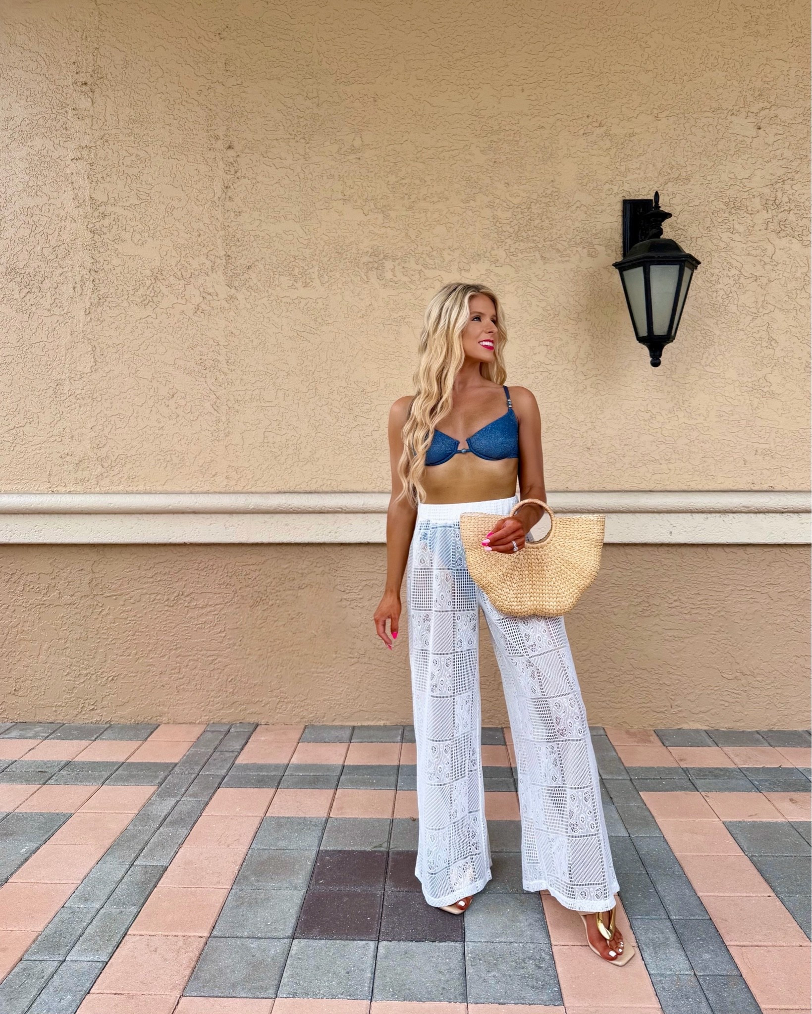 Blue metallic underwire bikini top, matching highwaisted bikini bottoms, + crochet pants styled as a beach outfit, vacation outfit, pool outfit, or resort outfit!

use code: SNP15 for 15% OFF all @Cupshe orders $70+

Swim cover-up, bikini cover-up, beach cover-up, resortwear 2026, boat outfit, crochet pants, blue bikini, high-rise bikini ￼

#LTKootd #LTKSwim #LTKSaleAlert
