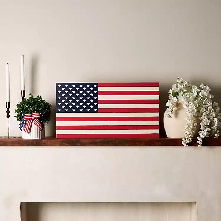 New! American Flag Wood Plaque, 24 in. | Kirklands