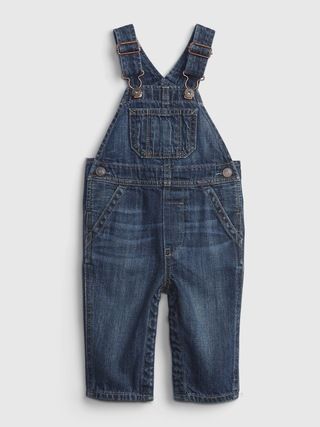 Baby 100% Organic Cotton Denim Overalls with Washwell | Gap (US)