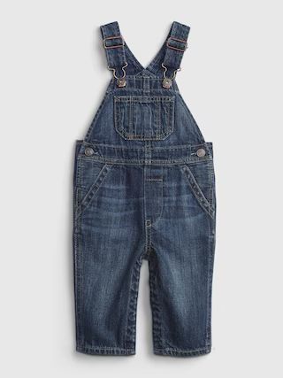 Baby 100% Organic Cotton Denim Overalls with Washwell | Gap (US)