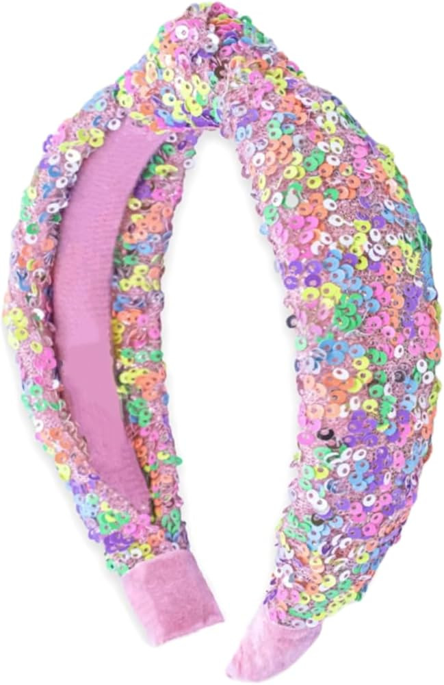 Headband for Girls Fancy Sequin Knotted Girls Headband, Cute Hair Accessories for Girls Birthday ... | Amazon (US)