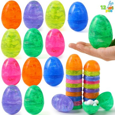 Joyfy 12 Pcs Plastic Iridescent Printed Easter Eggs 3.15 Inch for Easter Hunt Basket Stuffers Classroom Prizes and Party Favor Treats | Target