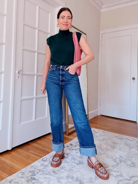 Fall outfit. Emerald green cashmere sweater and cuffed Levi’s Ribcage jeans. 

Fall loafers, loafers, Cashmere sweaters, cuffed jeans

#LTKworkwear #LTKstyletip #LTKSeasonal