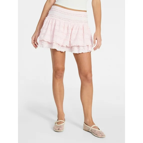 No Boundaries Lace Ruffle Mini Skort, Women's XXS-XXL | Walmart (US)