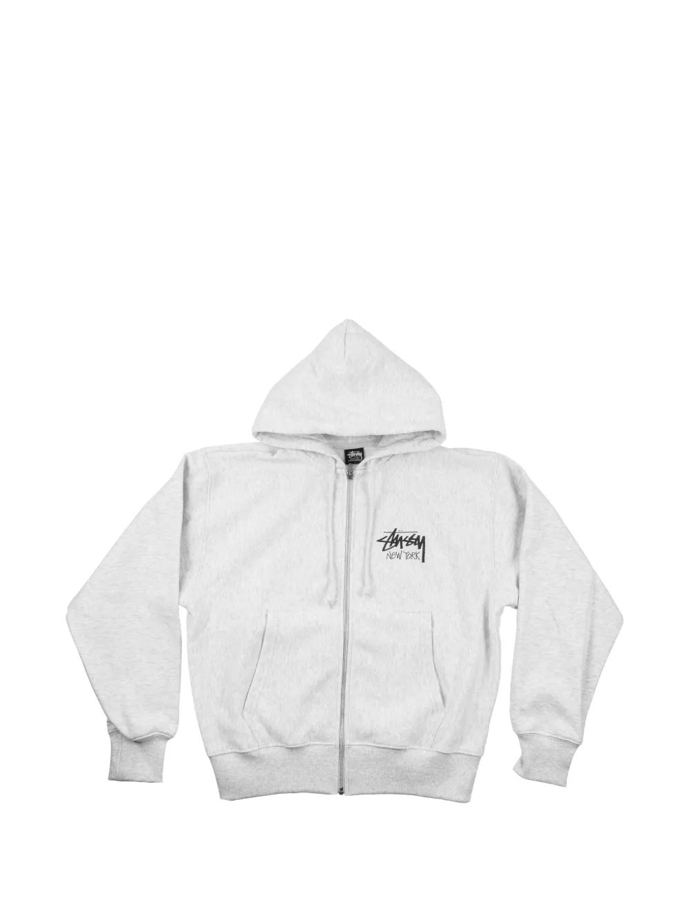 Stüssy zip-up hooded jacket - Grey | Farfetch Global