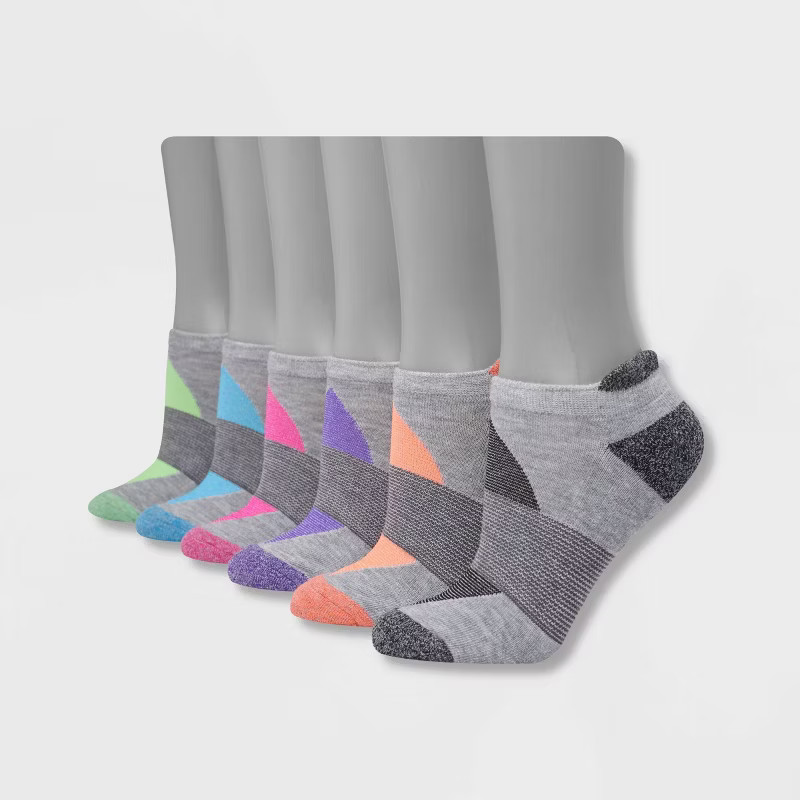 Hanes Performance Women's Cushioned 6pk No Show Tab Athletic Socks 5-9 | Target