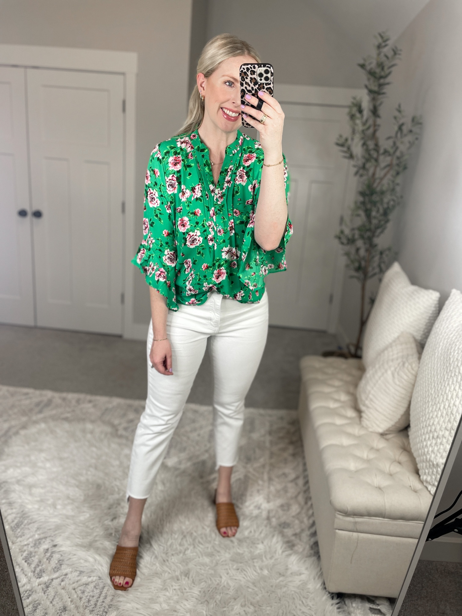Daily try on, Walmart outfit, floral top, white jeans, workwear 

#LTKstyletip #LTKworkwear #LTKunder50