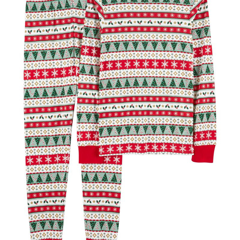 Adult 2-Piece Fair Isle Christmas 100% Snug Fit Cotton PJs | Carter's
