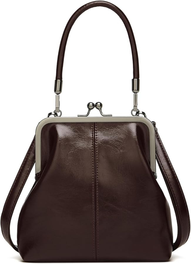 Women's Kiss Lock Crossbody Bag PU Leather Kiss Clasp Purse Handbags Crossbody Shoulder Bags Hobo... | Amazon (US)