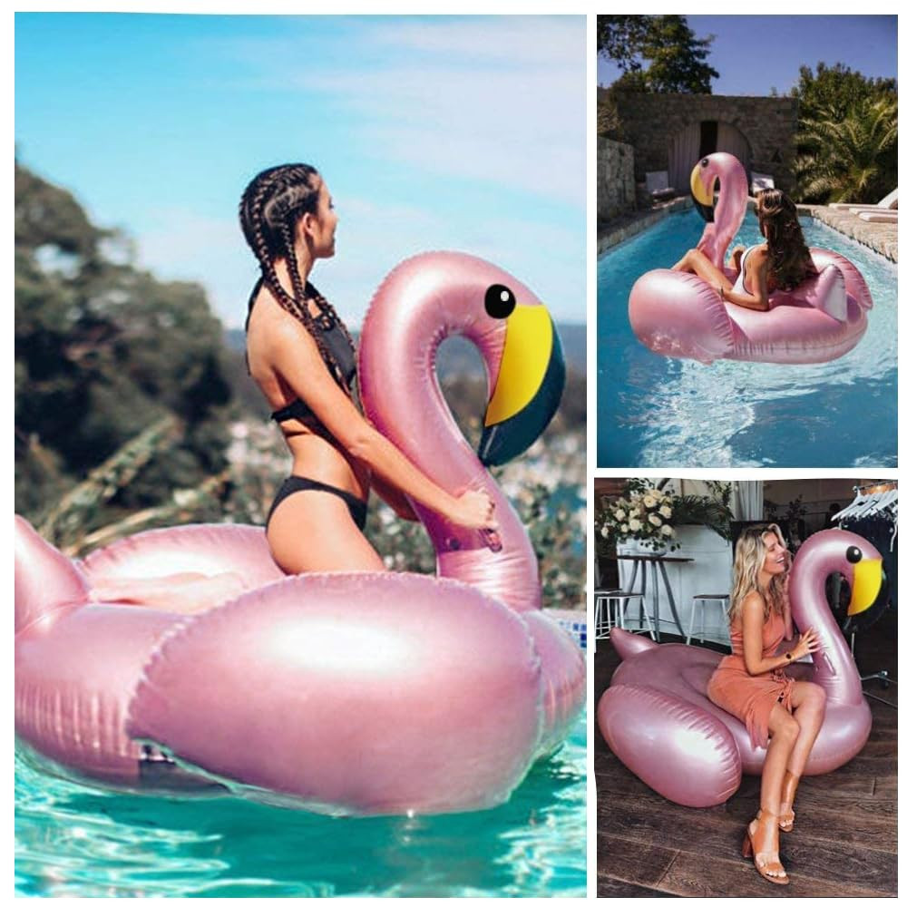 Jasonwell Giant Inflatable Flamingo Pool Float with Fast Valves Summer Beach Swimming Pool Floati... | Amazon (US)