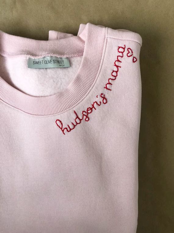 Pink Mama Sweatshirt!  Hand Embroidered Custom Sweatshirt Adults | Etsy (US)