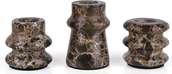 Vixdonos Marble Candle Holder Set of 3 Taper Candle Candlestick Mantle Candle Stand for Home Deco... | Amazon (US)