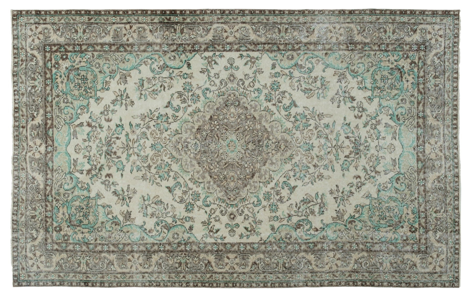 6' X 10' Vintage Distressed Rug, Beige - Ralinea | Revival Rugs Inc