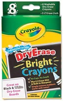 Crayola Dry-Erase, Washable Crayons, Bright Colors, 8 Count | Amazon (US)