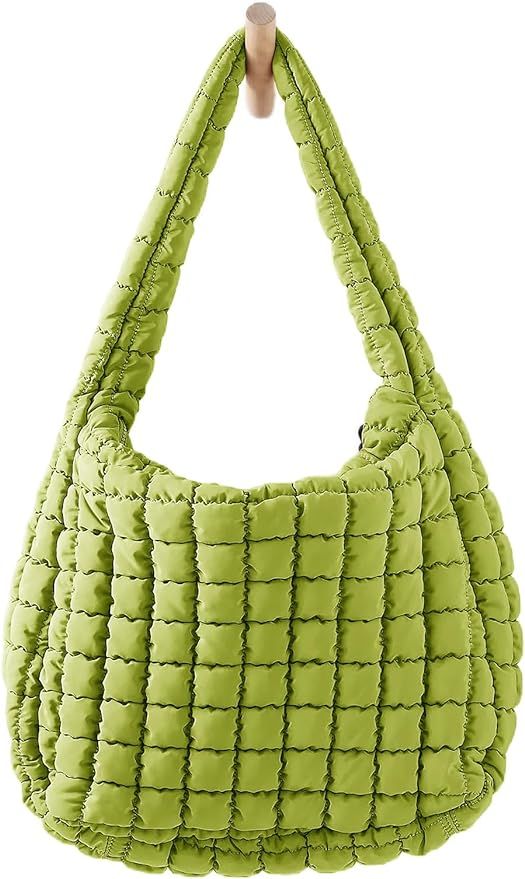 Womens Lightweight Quilted Padding Shoulder Bag Soft Puffer Tote Bag Big Capacity Puffy Tote Bag ... | Amazon (US)