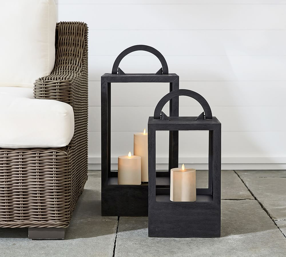 Decker Mango Wood Lantern Collection | Pottery Barn (US)
