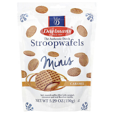 Daelmans, Mini Stroopwafels, Caramel, 5.29 oz (150 g) | iHerb