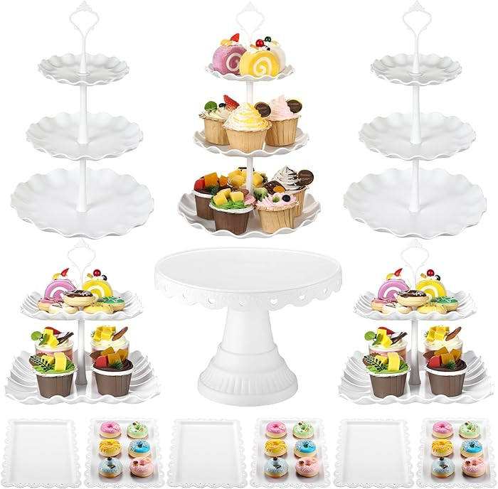 12 Pcs Dessert Table Display Stand Set Include 5 Cupcake Stand Holder Tier Tower 1 Cake Holder 6 ... | Amazon (US)