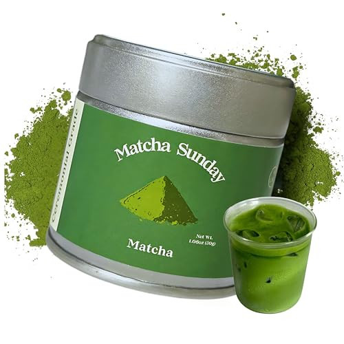 Matcha Sunday Ceremonial Grade Matcha - Kyoto, Japan - Finely Ground Green Tea Powder - Vibrant Green (30g/ 1.06oz) - Tin | Amazon (US)