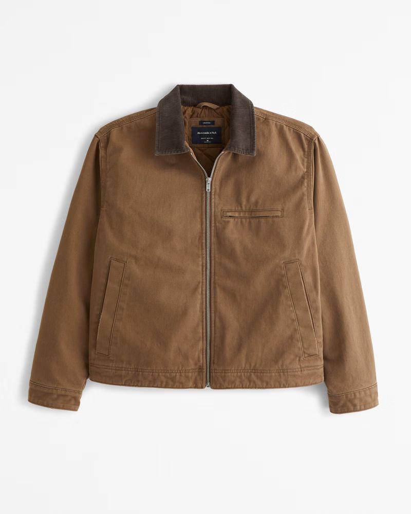 Men's Cropped Zip Workwear Jacket | Men's Coats & Jackets | Abercrombie.com | Abercrombie & Fitch (US)