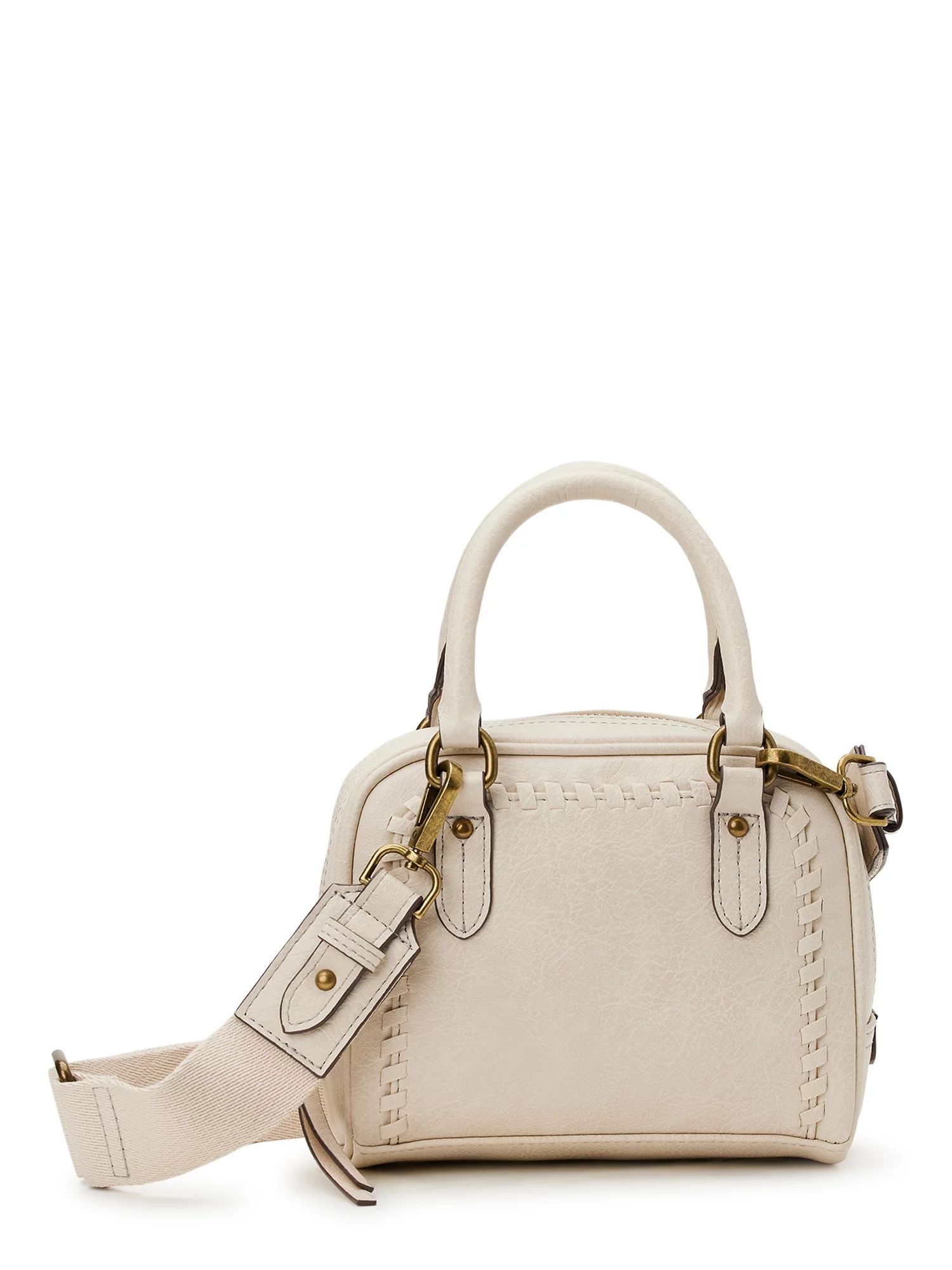 Time and Tru Women's Cambridge Top Handle Crossbody Handbag, Beige | Walmart (US)