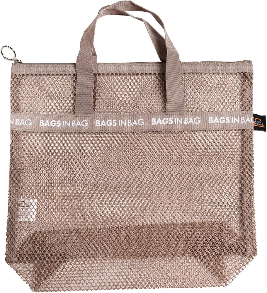 Mesh Travel Shower Caddy Tote Bag for Gym, Swim, Dorms, Bathrooms | 10"x10"x 2.5" | Brown | Amazon (US)