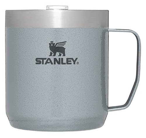 Stanley Stay-Hot Camp Mug 12 oz | Press Fit Drink Through Lid | Cup for Coffee, Tea and Drinks | Insulated Stainless Steel Coffee Mug | BPA-Free | Hammertone Silver | Amazon (US)
