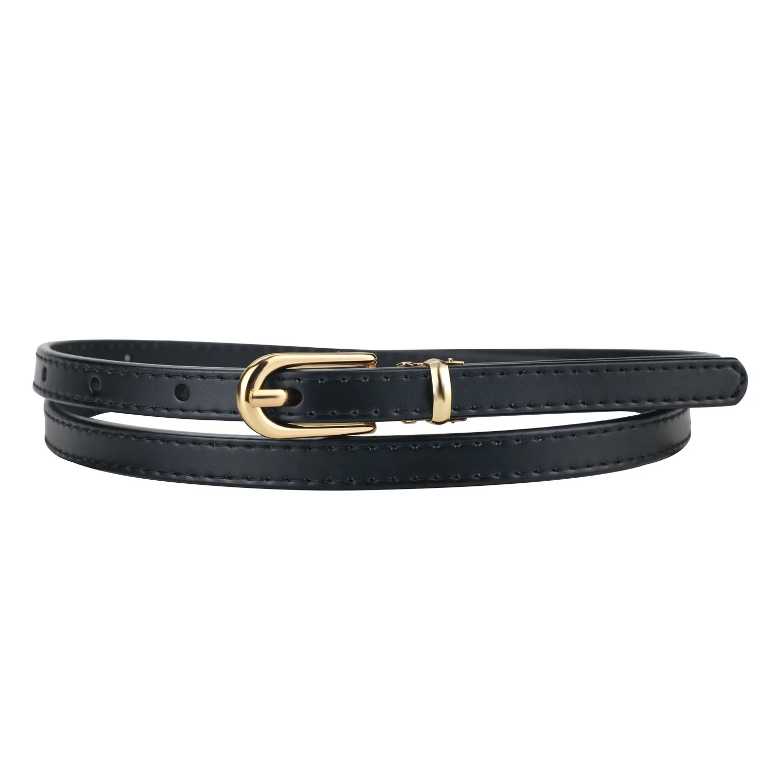 Maikun Belt for Women Removable Buckle Black Belt Women Skinny Waist Belt for Waist Size 31-35" | Walmart (US)